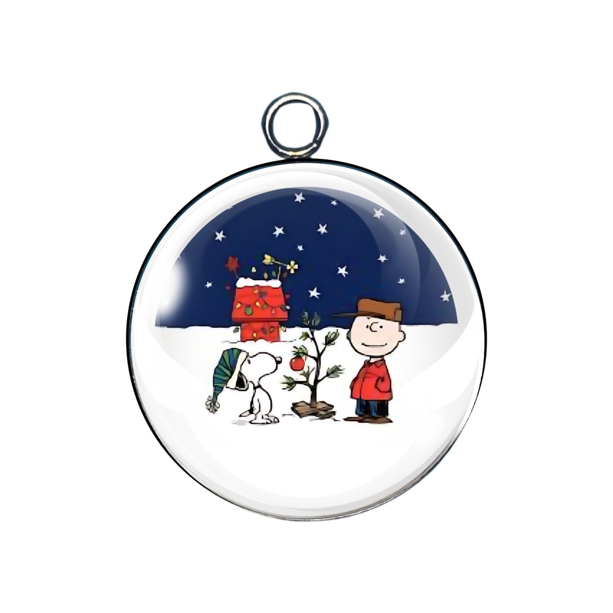 PeanutsChristmas Glass Cabochon Charms