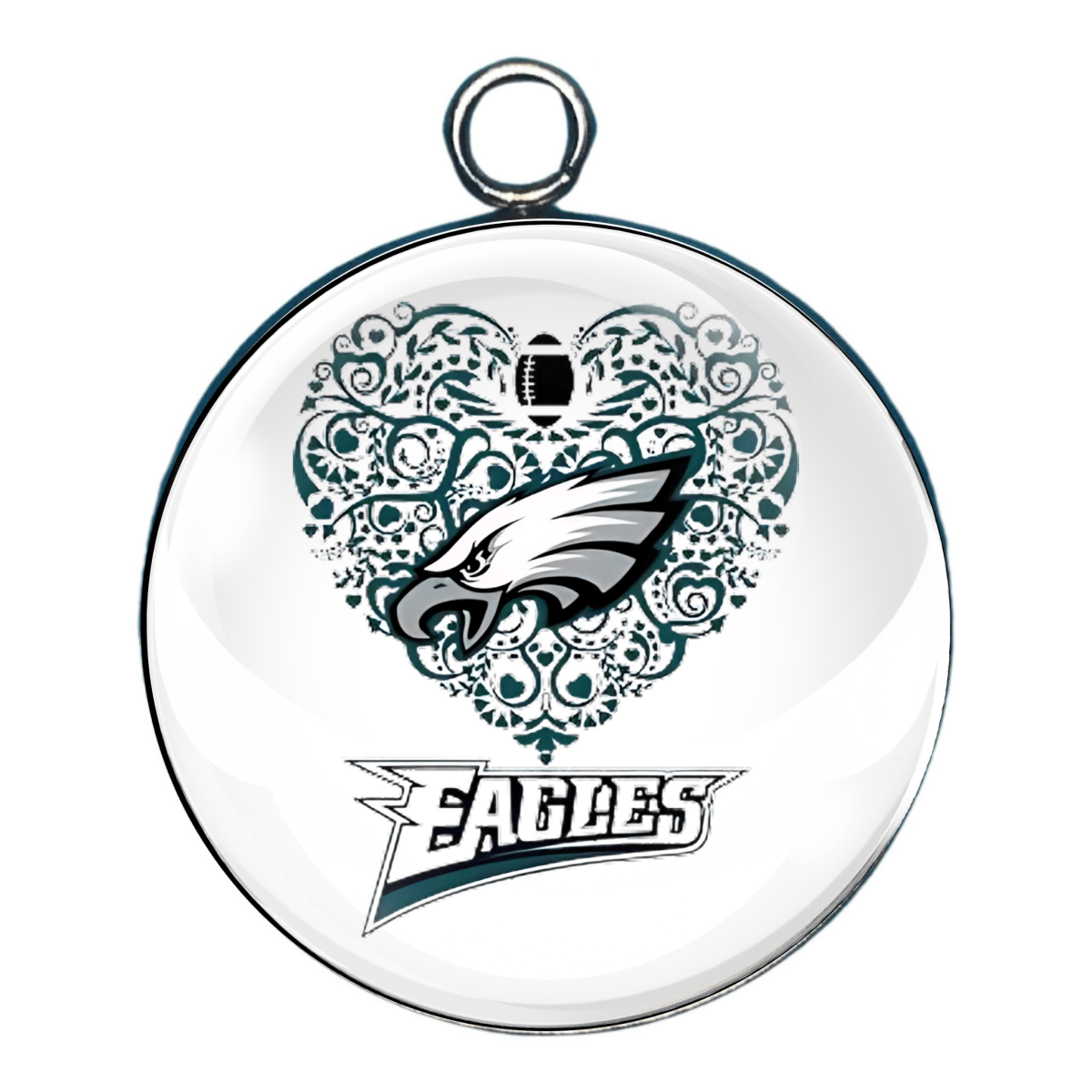 Philadelphia Eagles glass cabochon charm