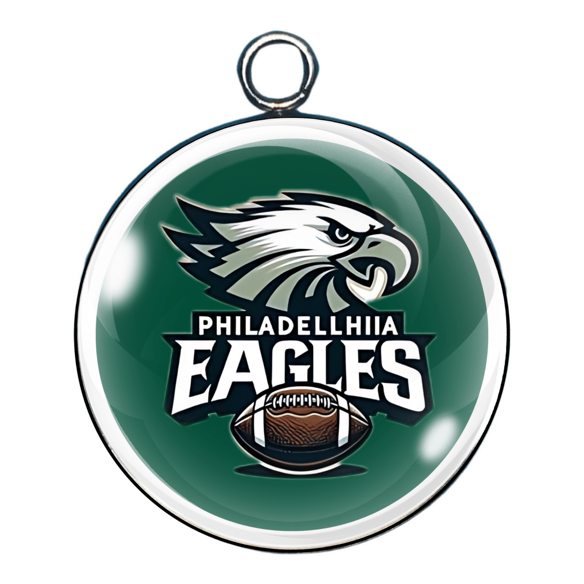 Philadelphia Eagles glass cabochon charm