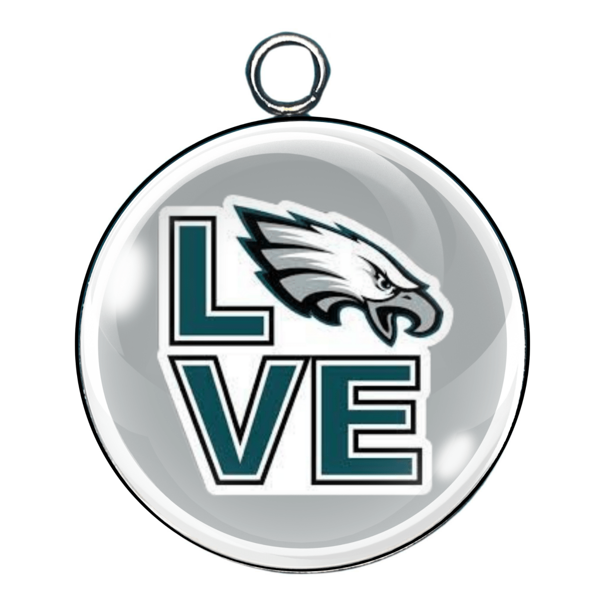 Philadelphia Eagles glass cabochon charm