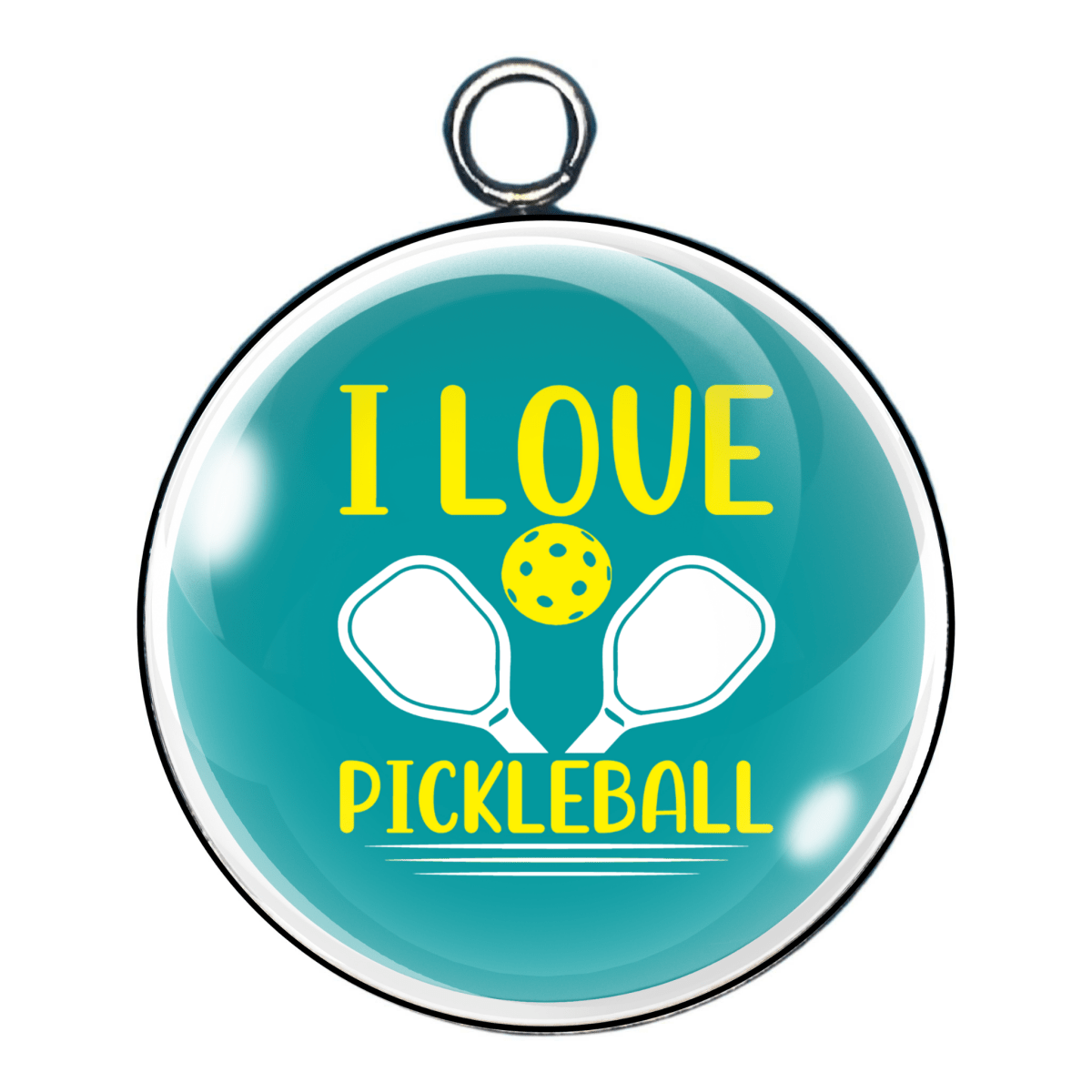 Pickleball Charms, Glass Cabochon Charms for making Jewelry