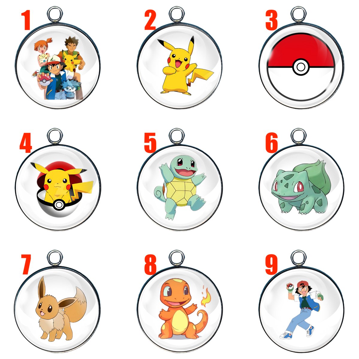 Pokemon Glass Cabochon Charms