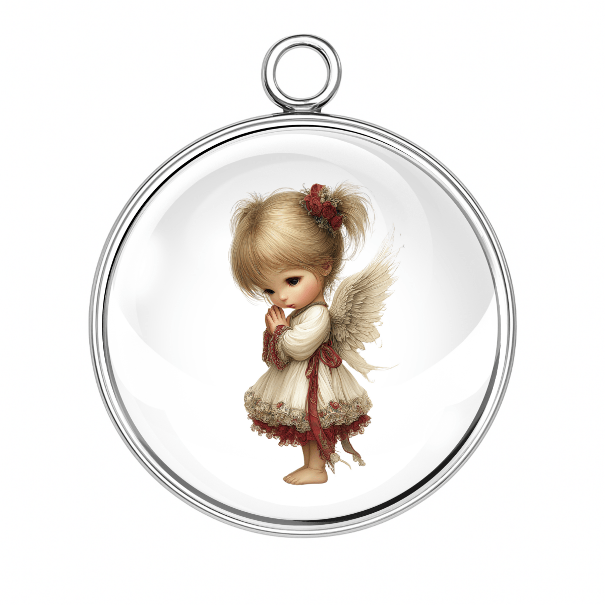 Standing angel with wings charm