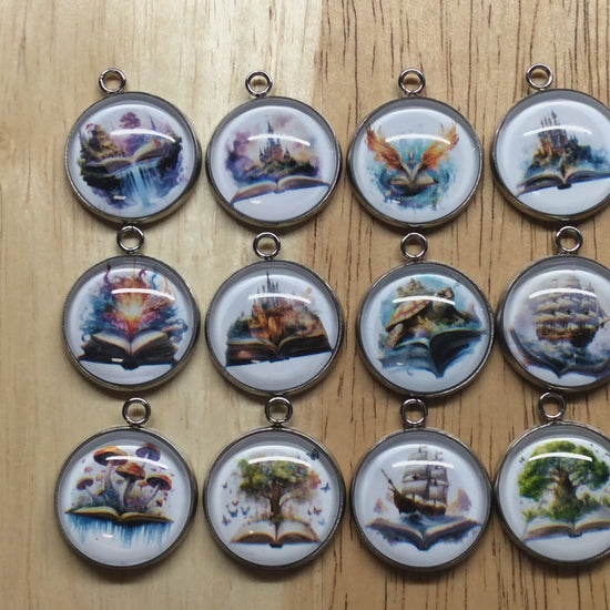 video of 12  storybook magic themed class cabochon charms