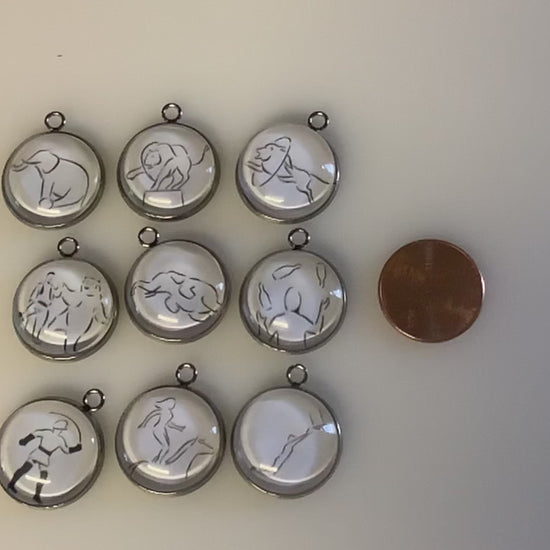 video of the 9 charms with a penny for size reference