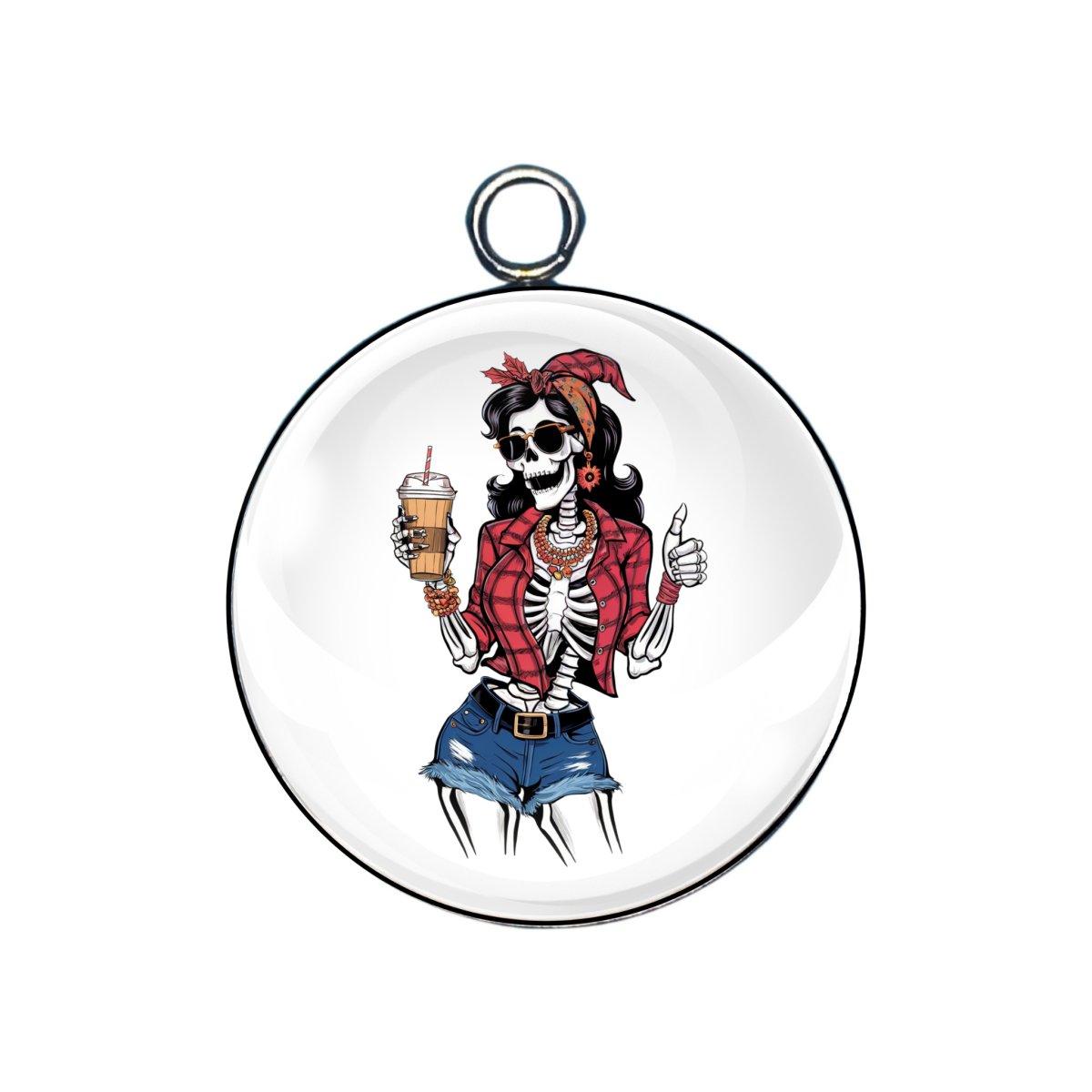 Pumpkin Spice Skeleton Girl Charms