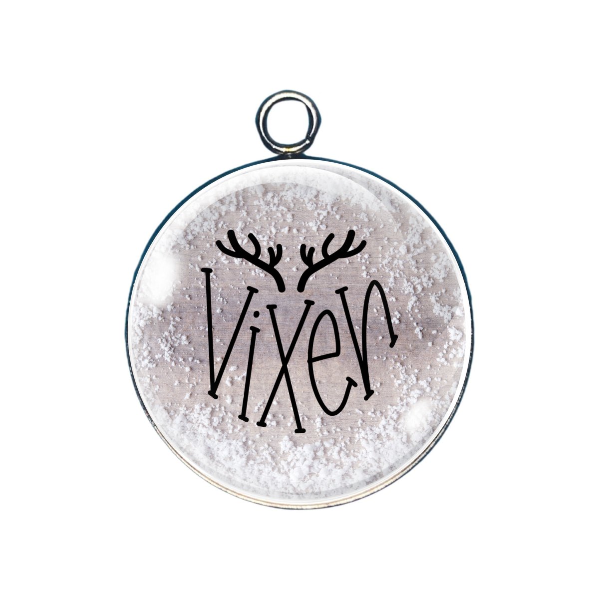 Reindeer Names, Glass Cabochon Charms