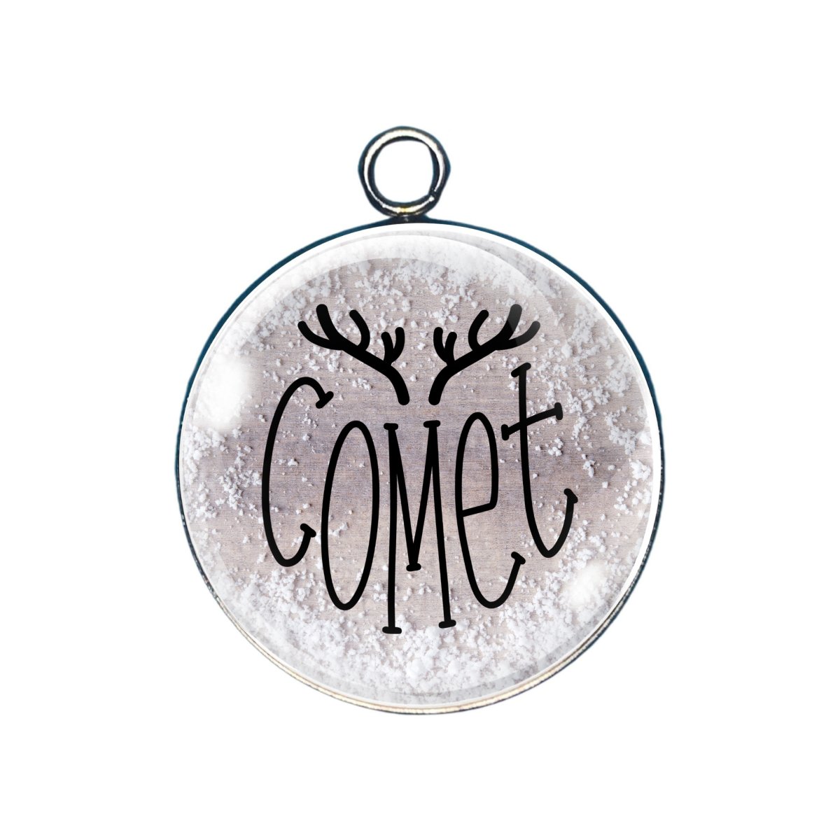 Reindeer Names, Glass Cabochon Charms