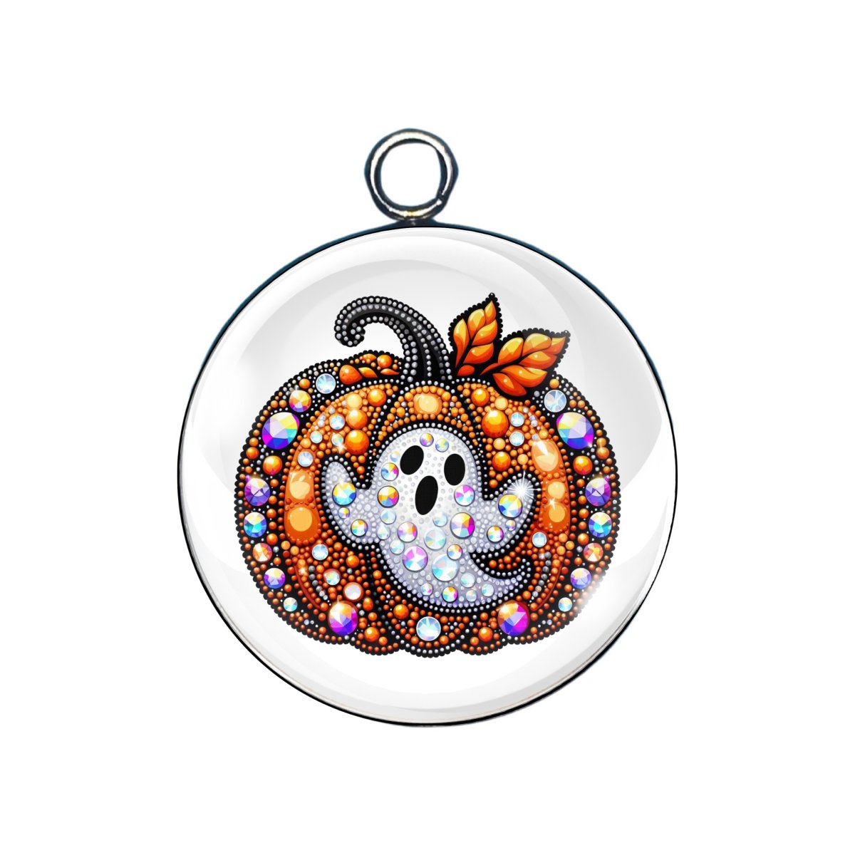 Rhinestone Pumpkin Glass Cabochon Charms