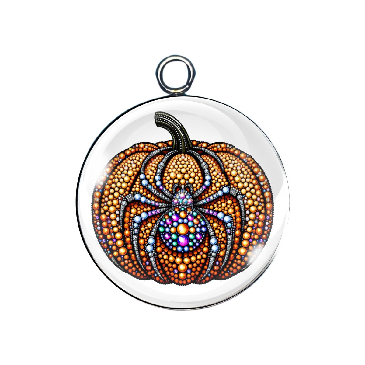 Rhinestone Pumpkin Glass Cabochon Charms