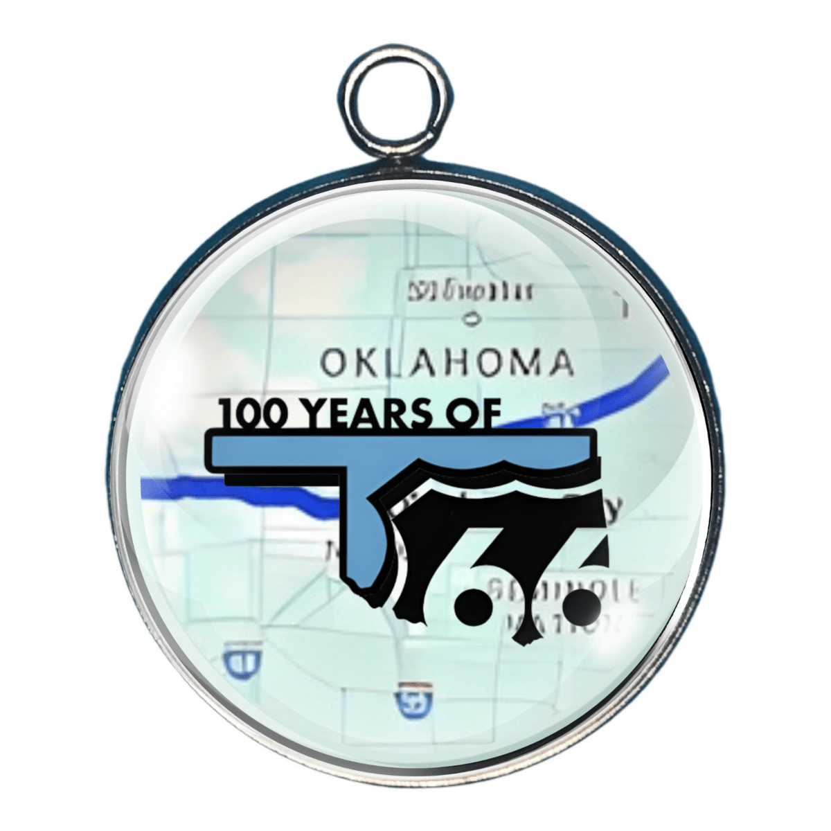 Oklahoma Route 66 100 Years anniversary map design charm