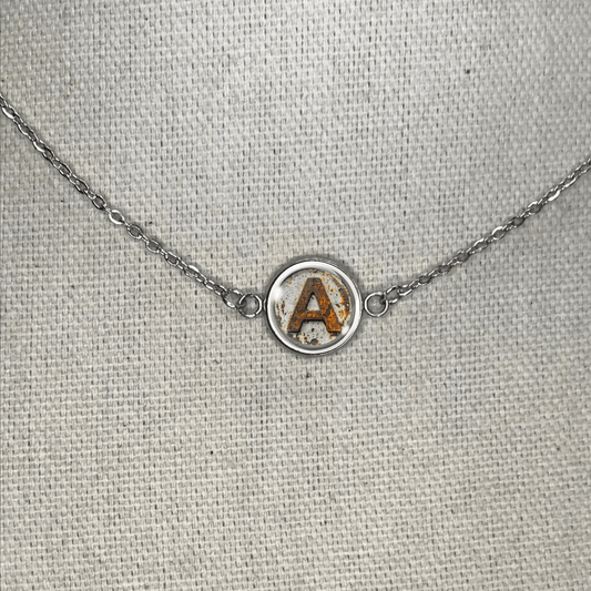 Rustic Antique Letter Necklace – Personalized Elegance with Vintage Charm