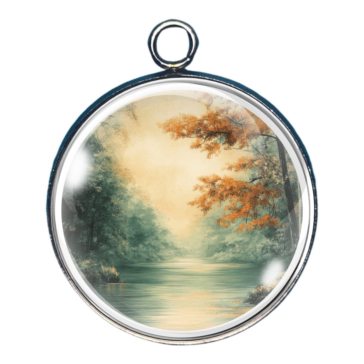 Rustic Fall Beauty Glass Cabochon Charms-