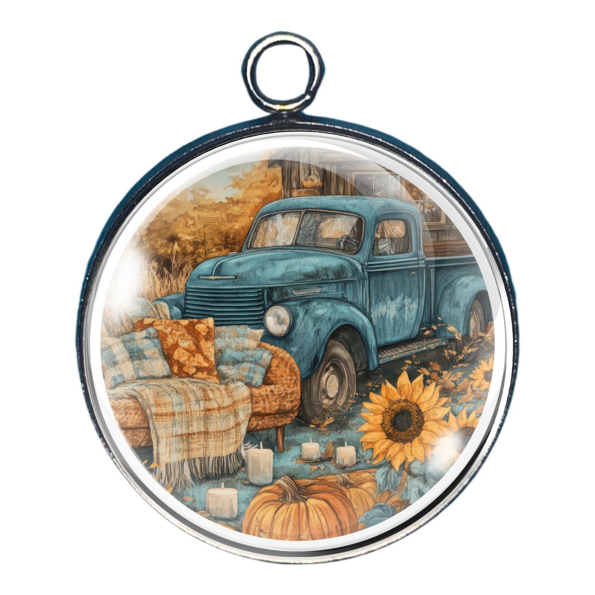 Rustic Fall Beauty Glass Cabochon Charms-