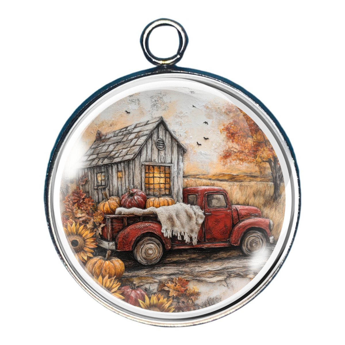 Rustic Fall Beauty Glass Cabochon Charms-