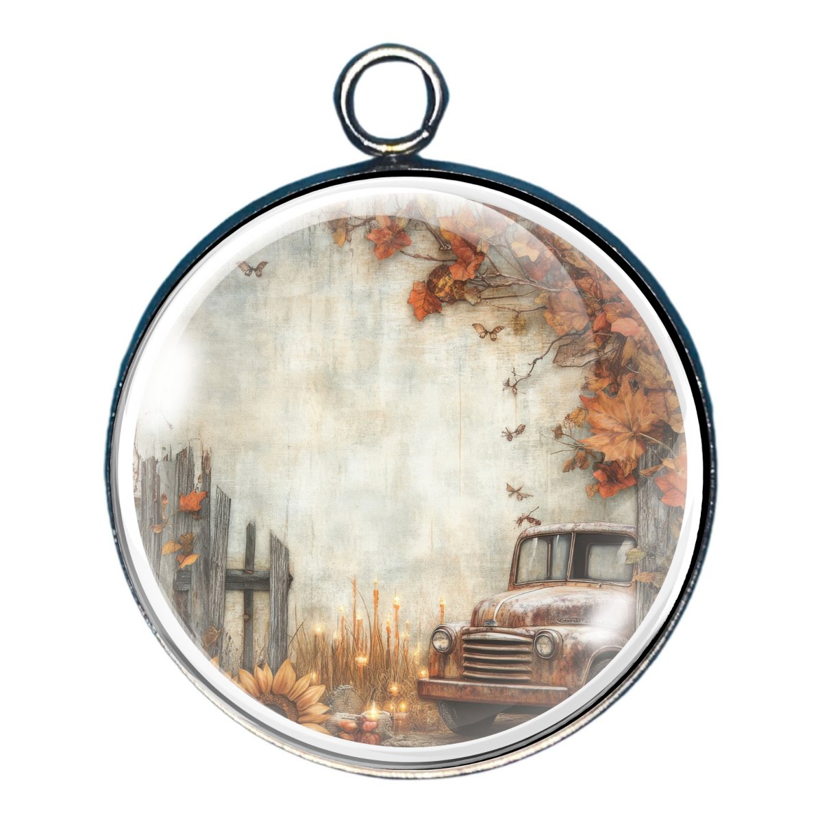 Rustic Fall Beauty Glass Cabochon Charms-