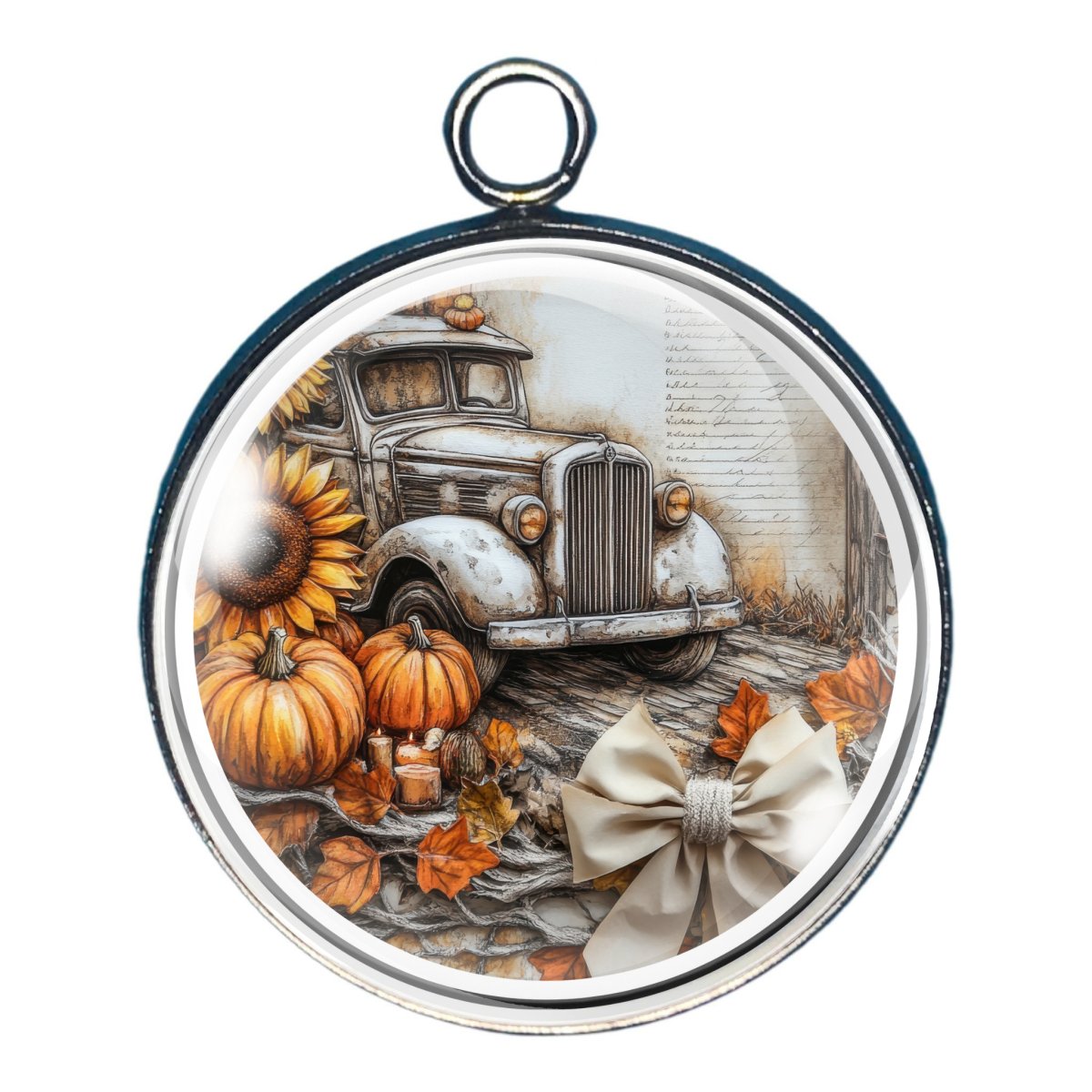 Rustic Fall Beauty Glass Cabochon Charms-