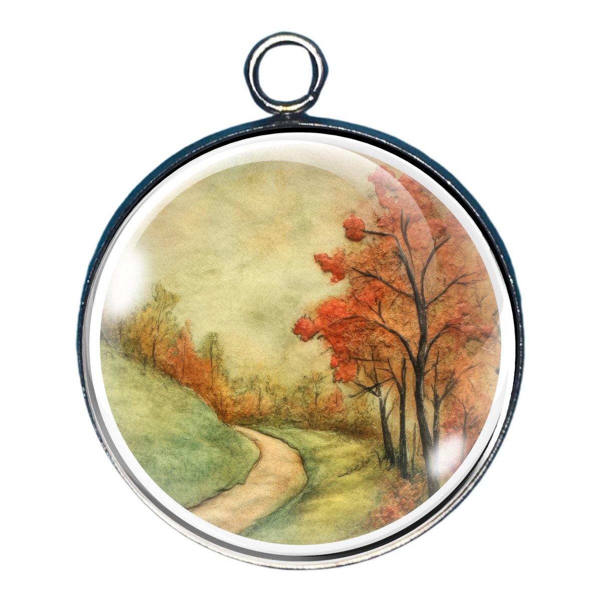 Rustic Fall Beauty Glass Cabochon Charms-