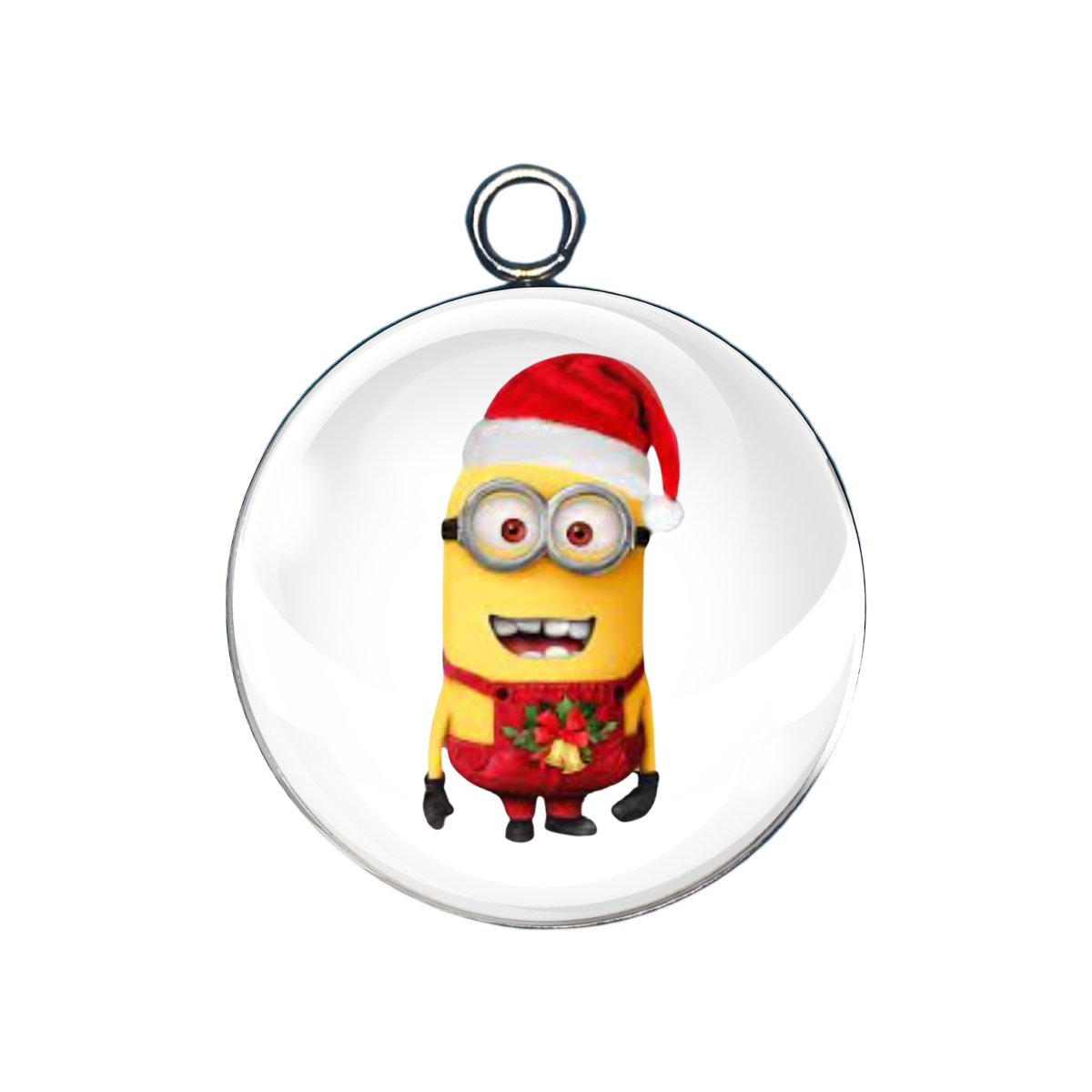 Santa hat glass cabochon charm