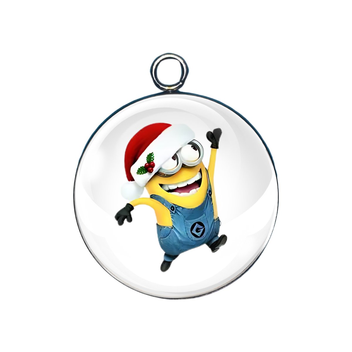 Santa hat glass cabochon charm