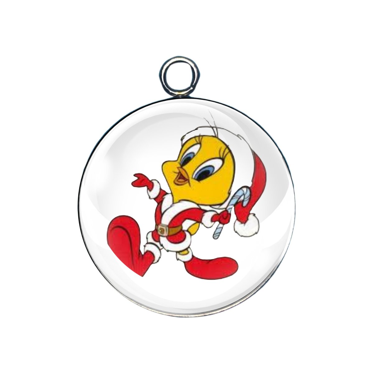 Santa hat glass cabochon charm