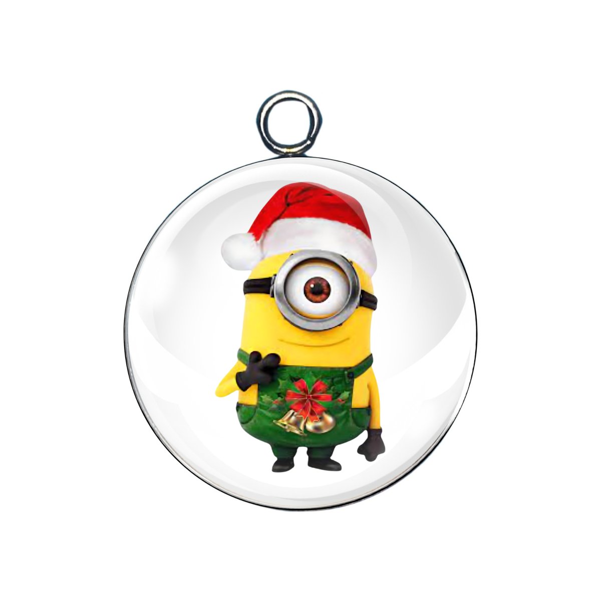 Santa hat glass cabochon charm