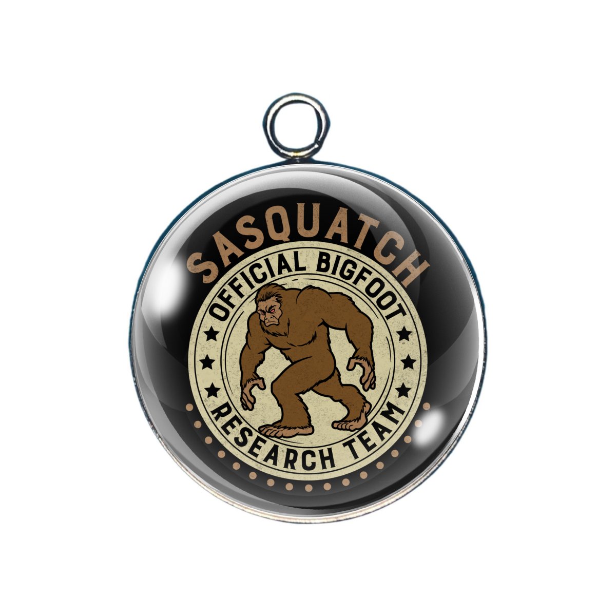 Sasquatch glass cabochon charm