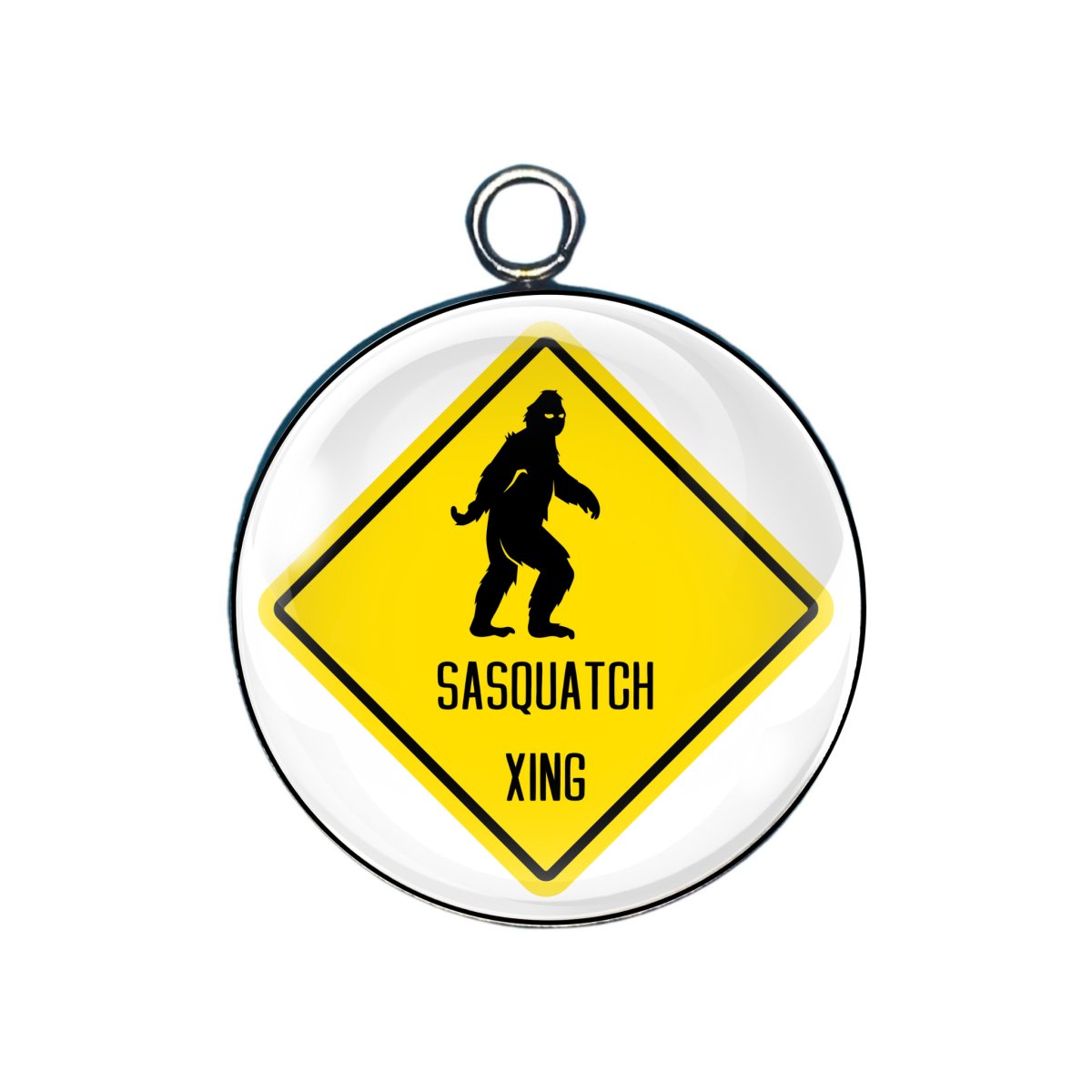 Sasquatch glass cabochon charm