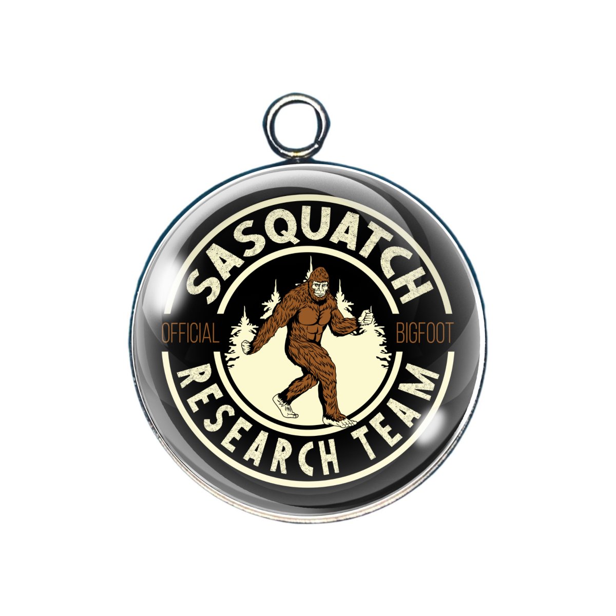 Sasquatch glass cabochon charm