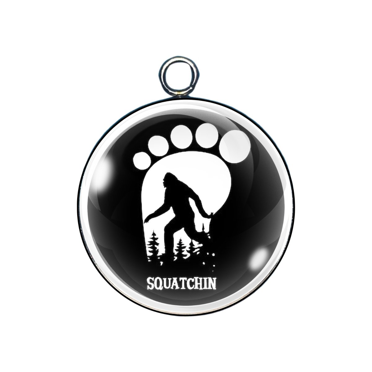 Sasquatch glass cabochon charm