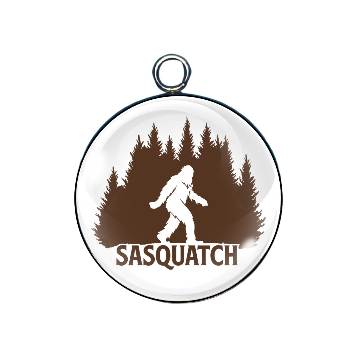 Sasquatch glass cabochon charm