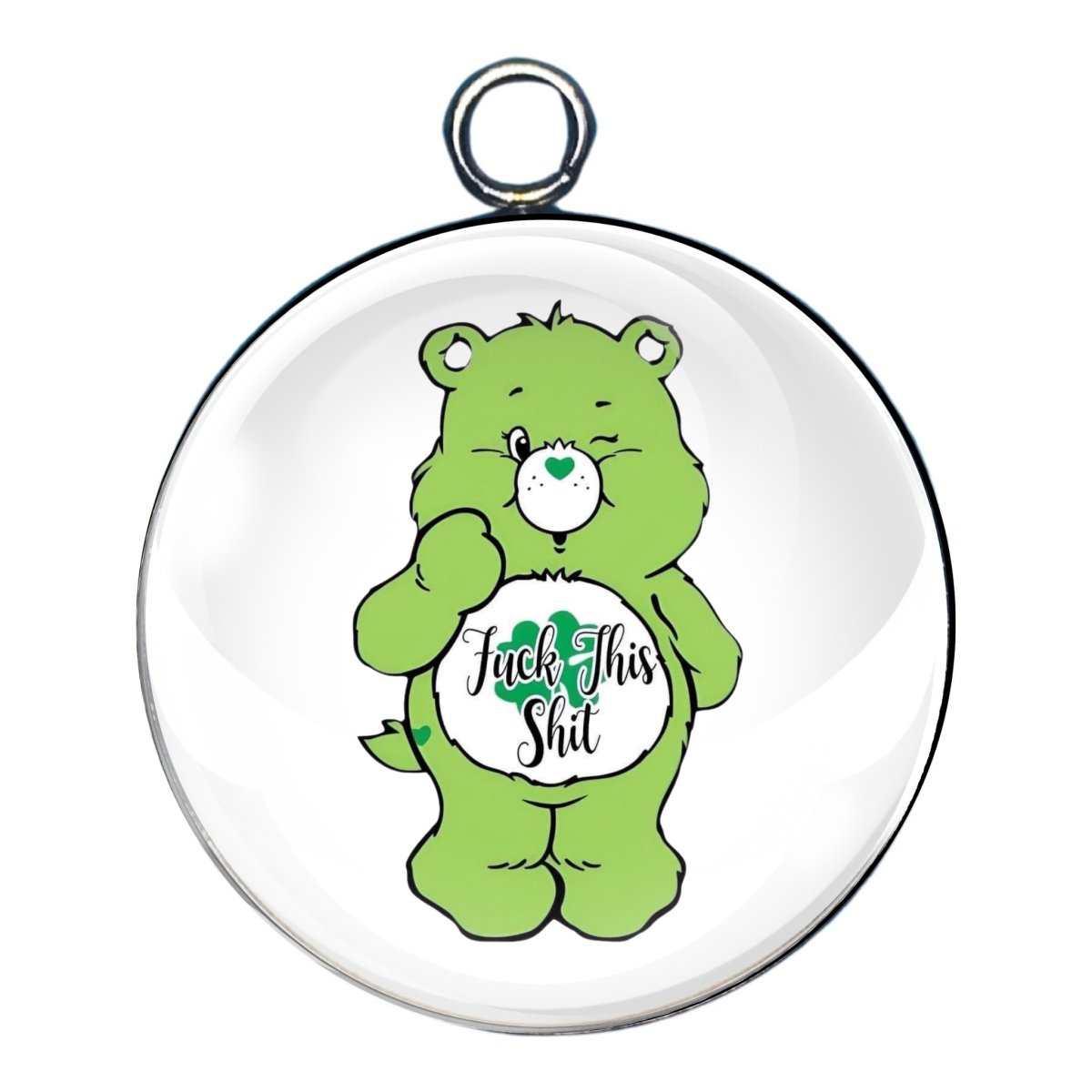 sassy bear glass cabochon charm