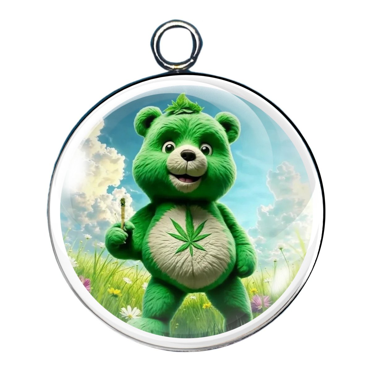 sassy bear glass cabochon charm