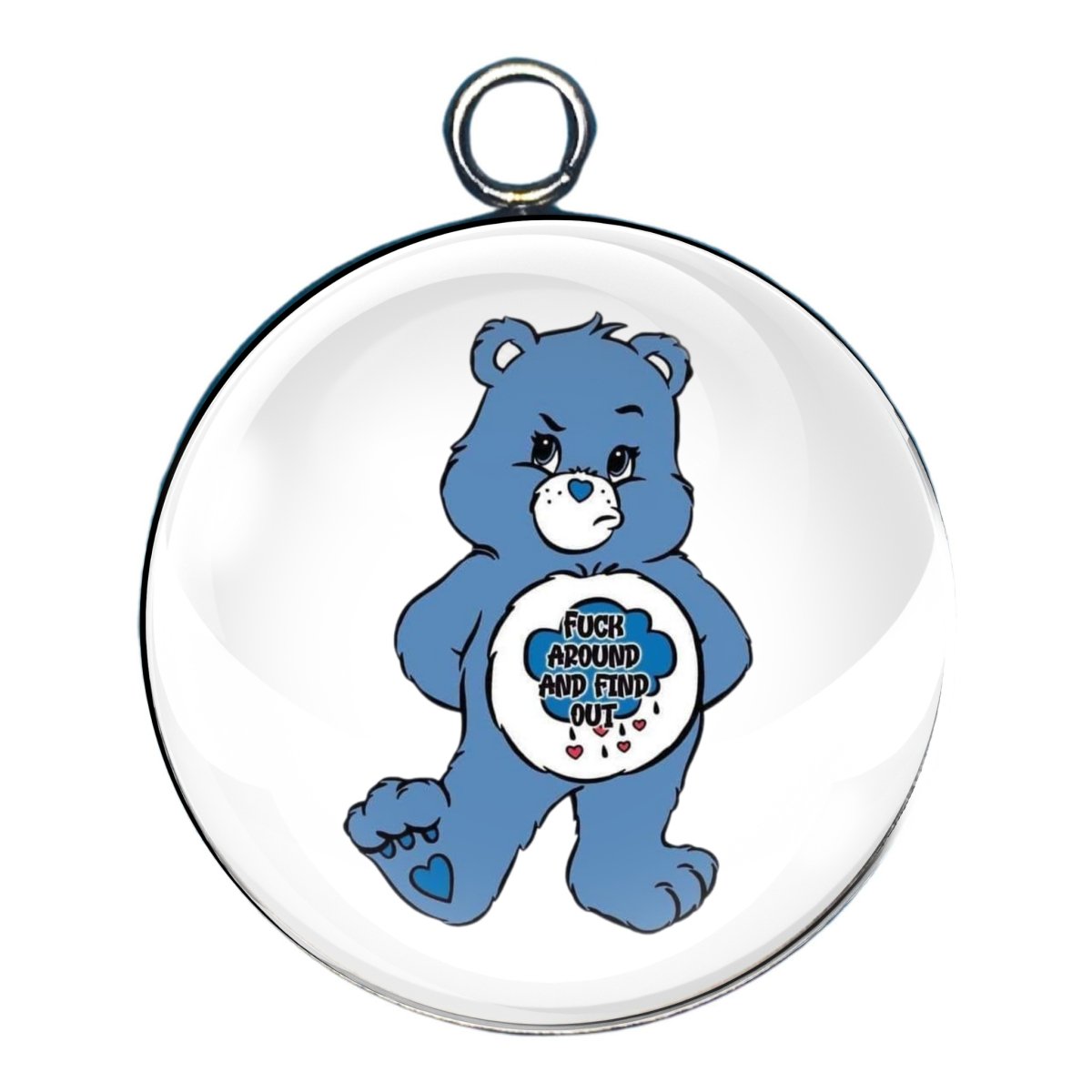 sassy bear glass cabochon charm