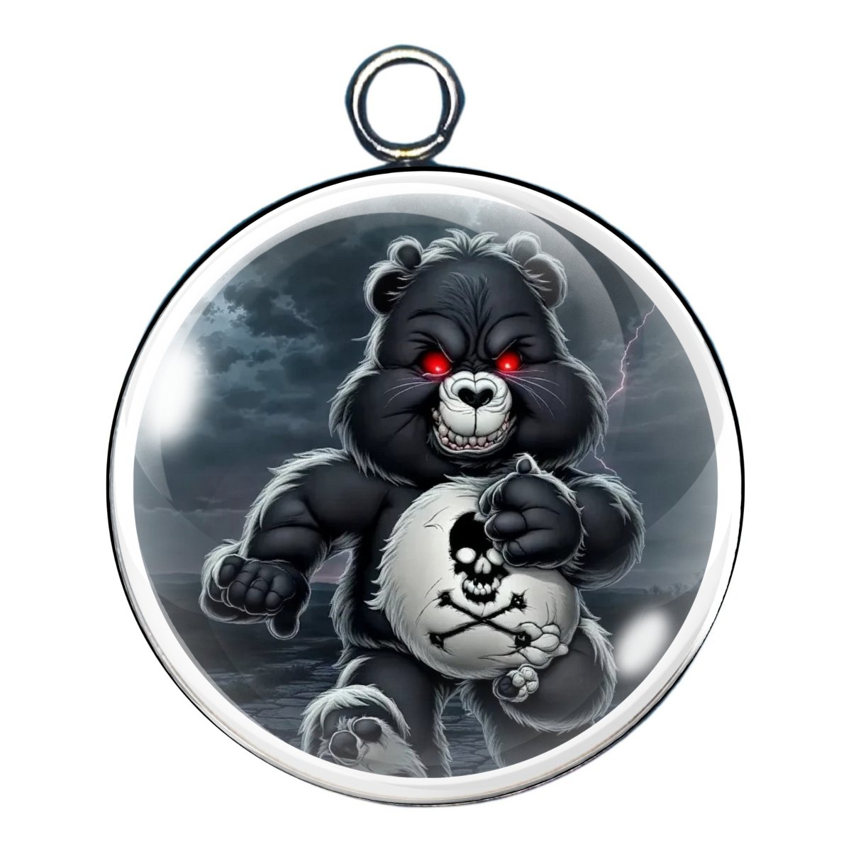 sassy bear glass cabochon charm