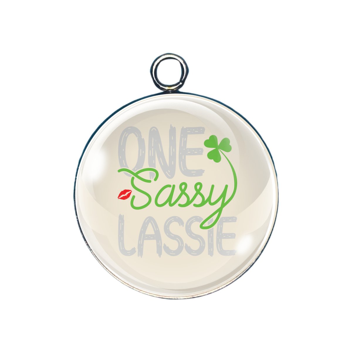 Sassy glass cabochon charm