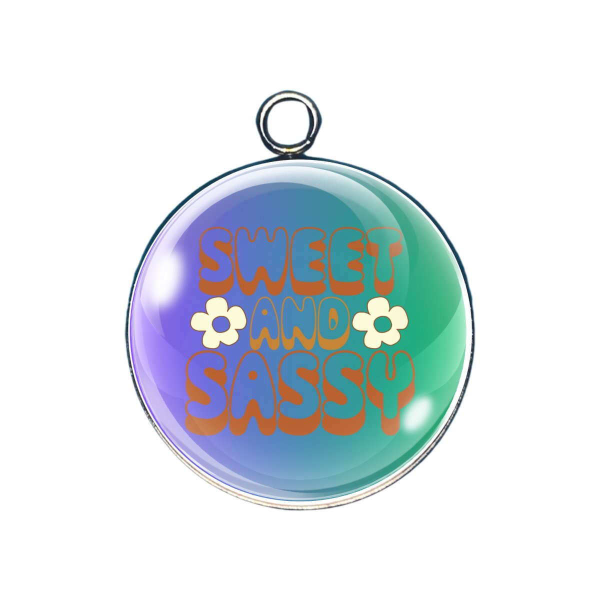 Sassy glass cabochon charm