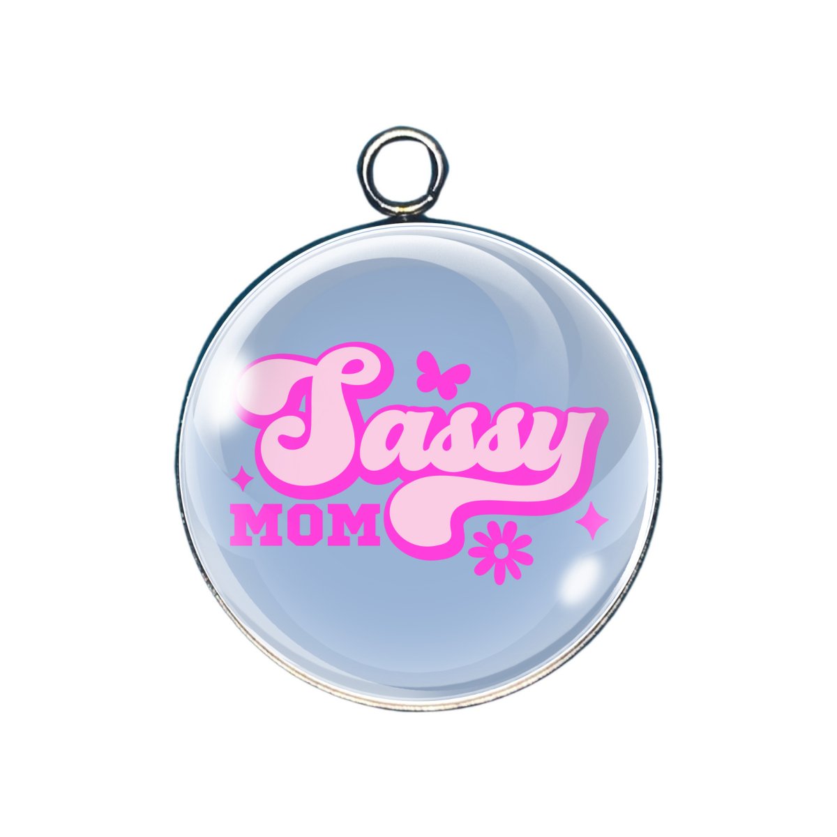 Sassy glass cabochon charm