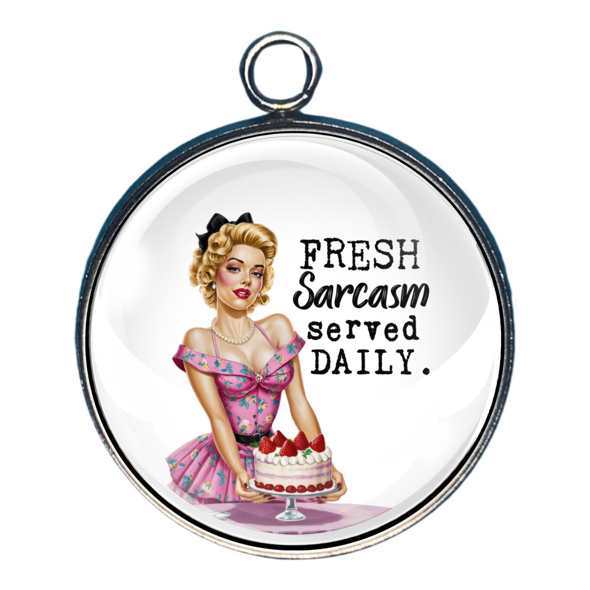 Sassy Housewife Glass Cabochon Charms