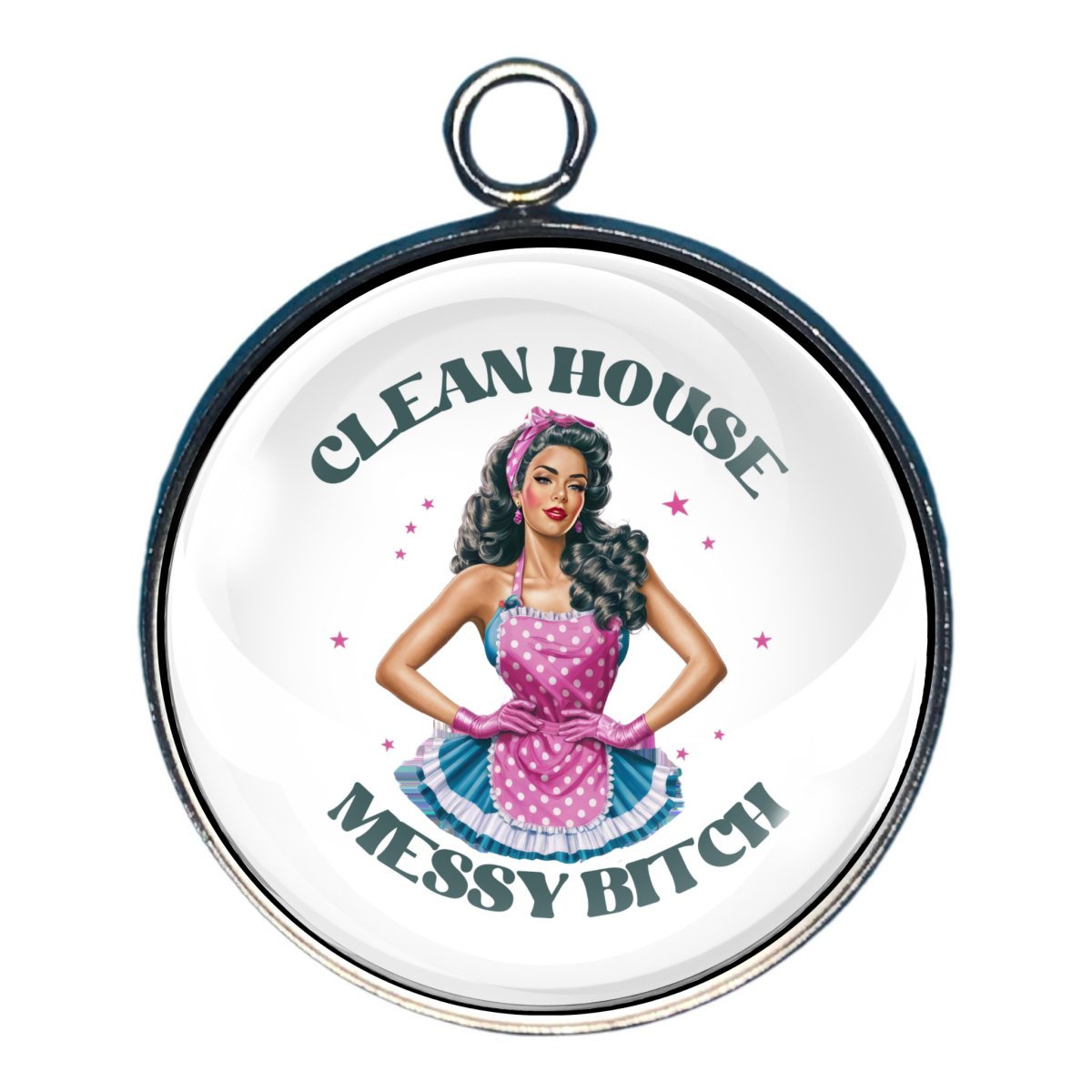 Sassy Housewife Glass Cabochon Charms