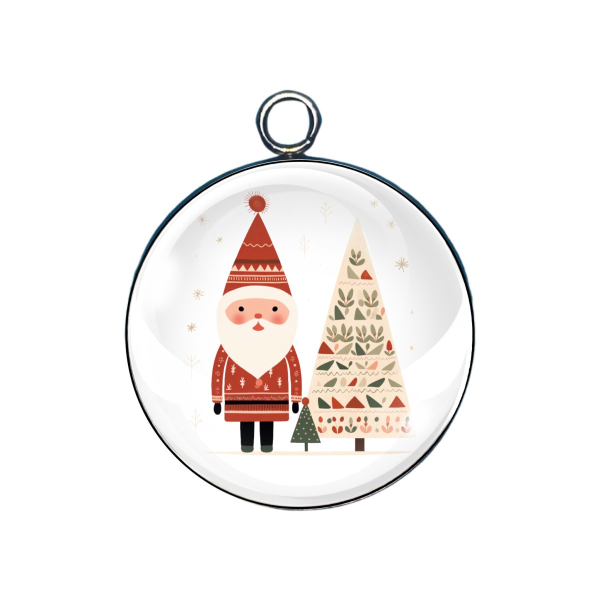 Scandinavian Christmas glass cabochon charm