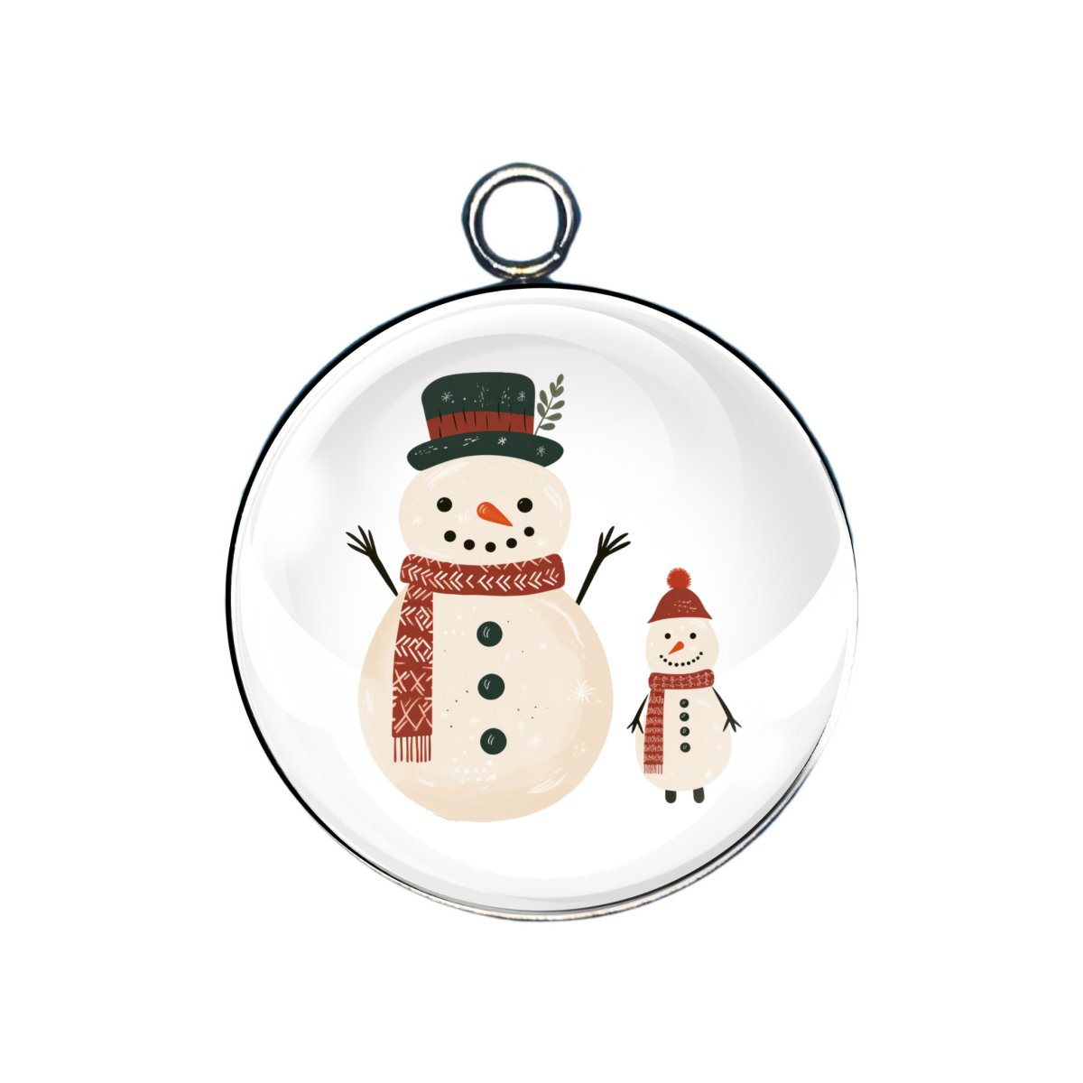 Scandinavian Christmas glass cabochon charm