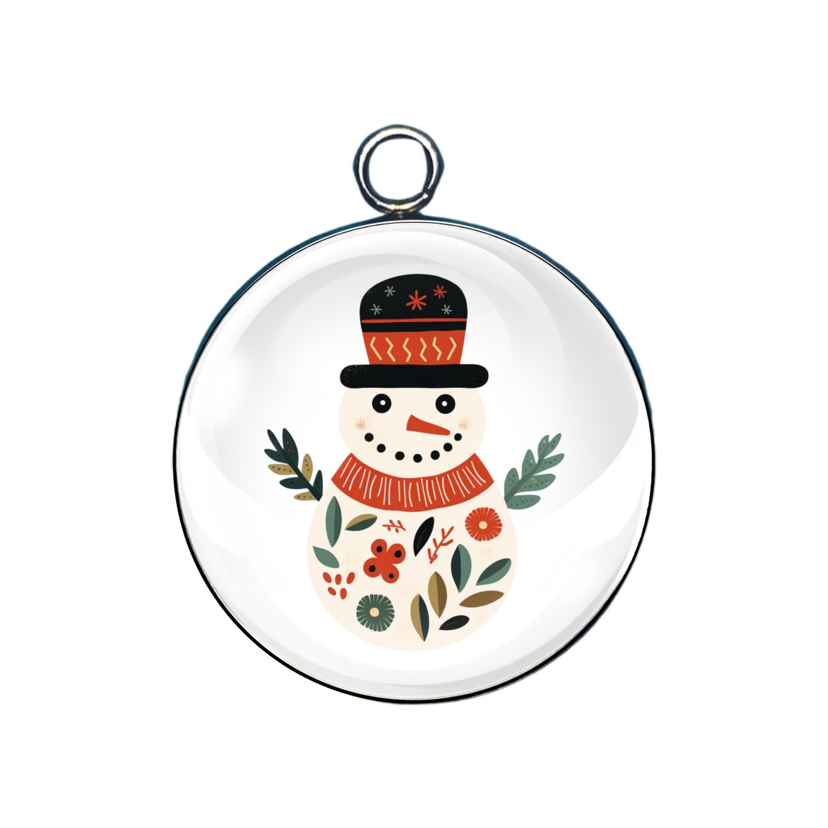 Scandinavian Christmas glass cabochon charm