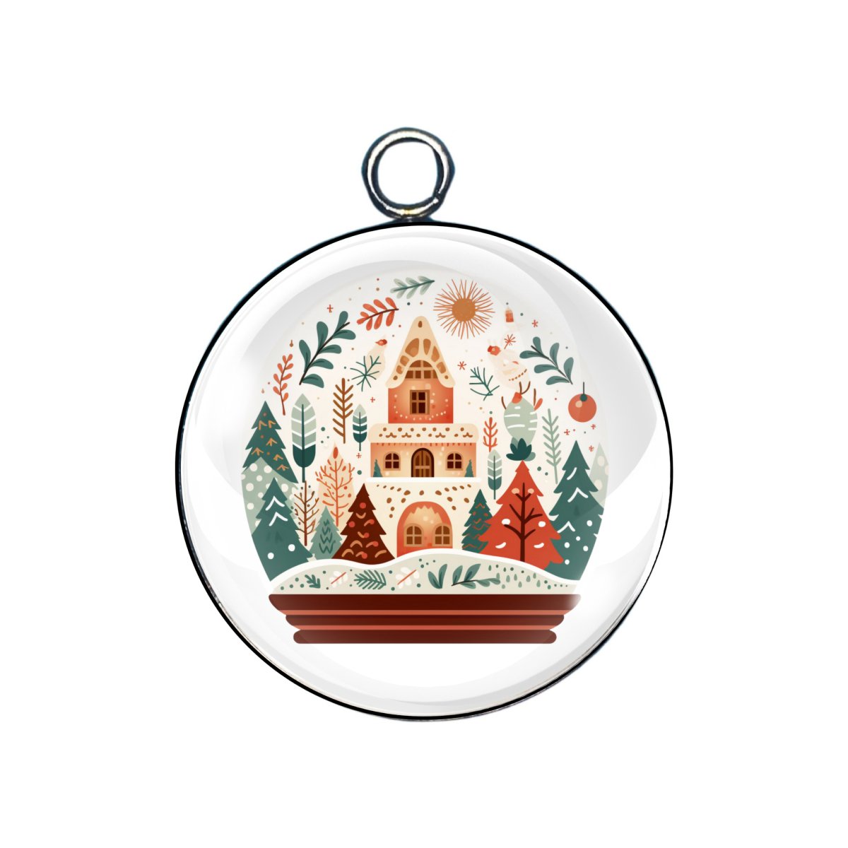 Scandinavian Christmas Glass Cabochon Charms