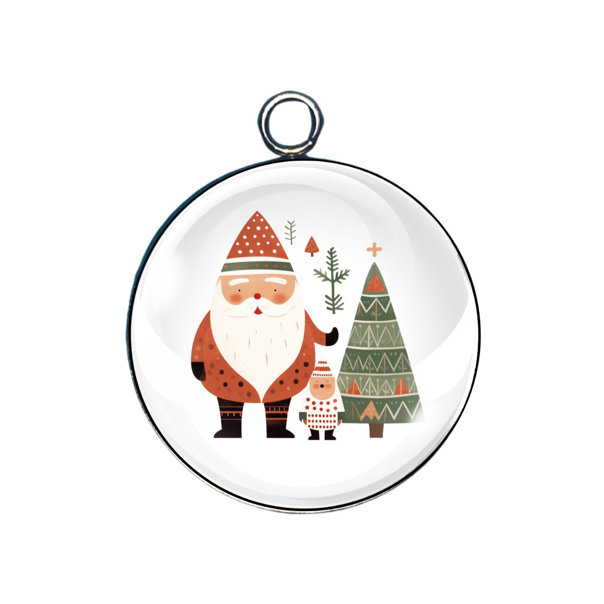 Scandinavian Christmas Glass Cabochon Charms