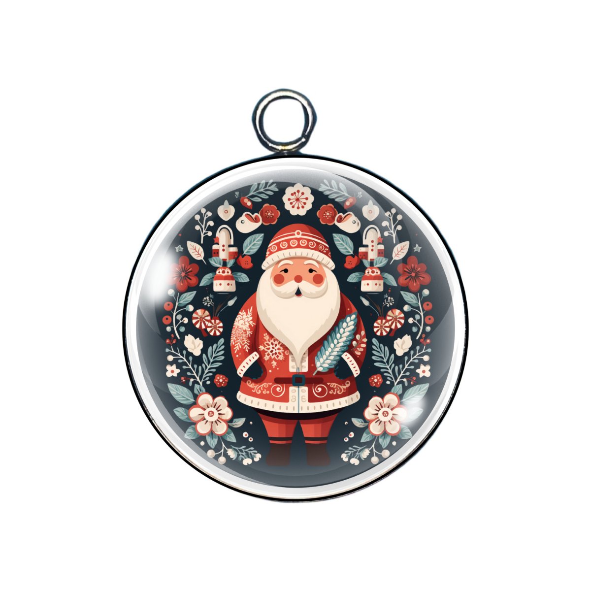 Scandinavian Winter Glass Cabochon Charms