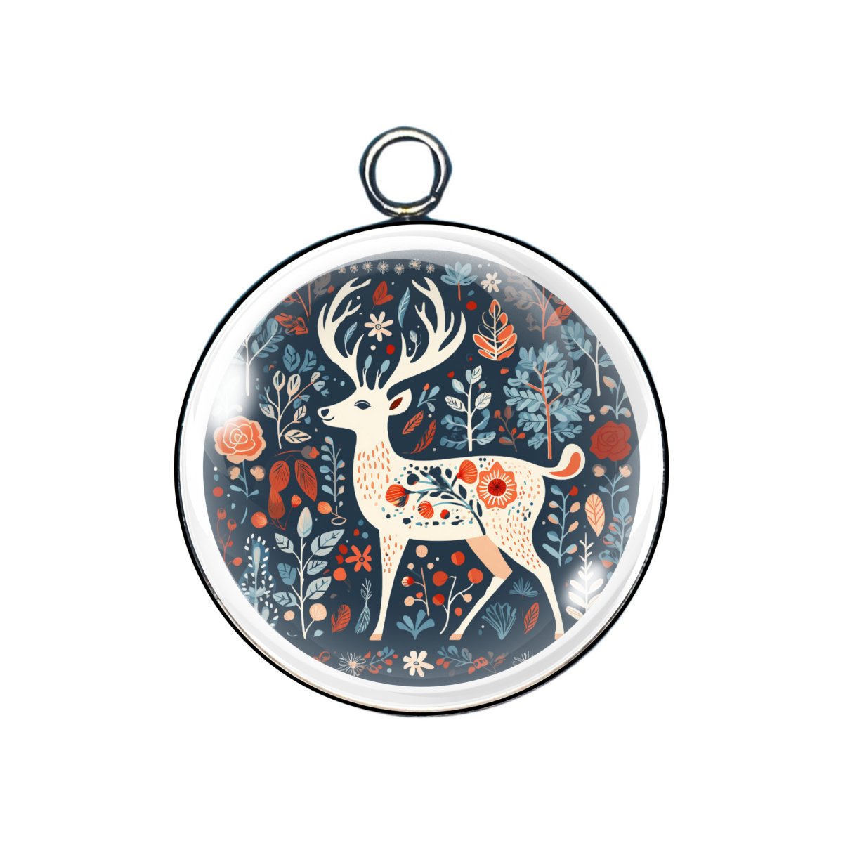 Scandinavian Winter Glass Cabochon Charms