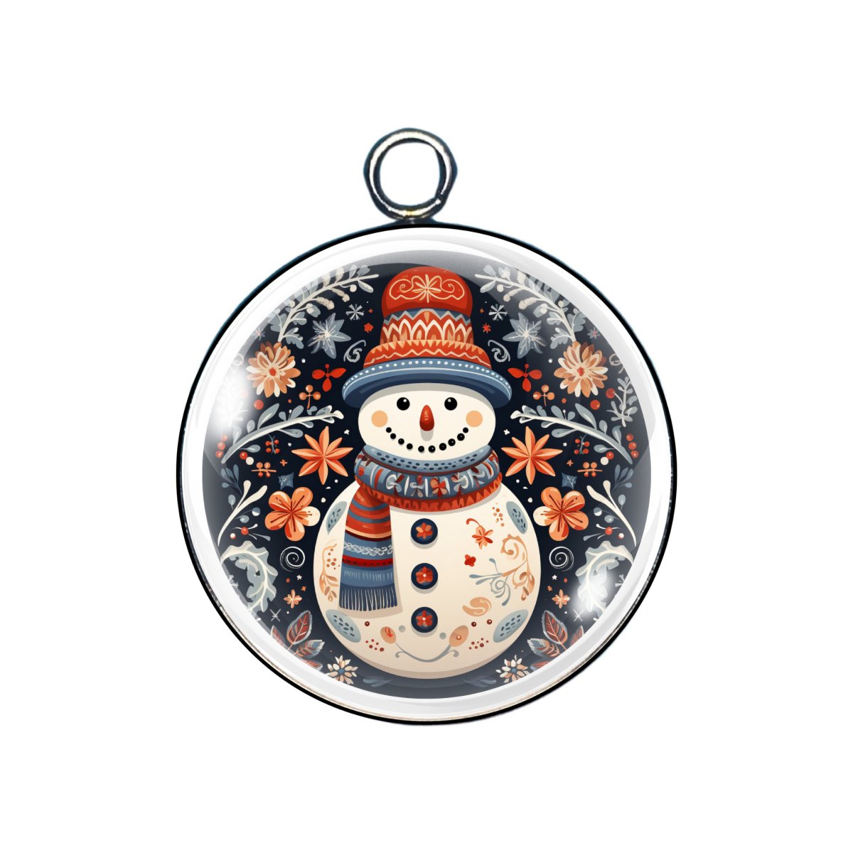 Scandinavian Winter Glass Cabochon Charms