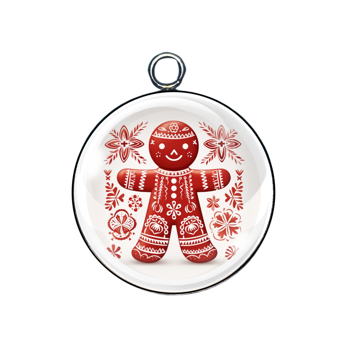 Scandinavian Winter Glass Cabochon Charms