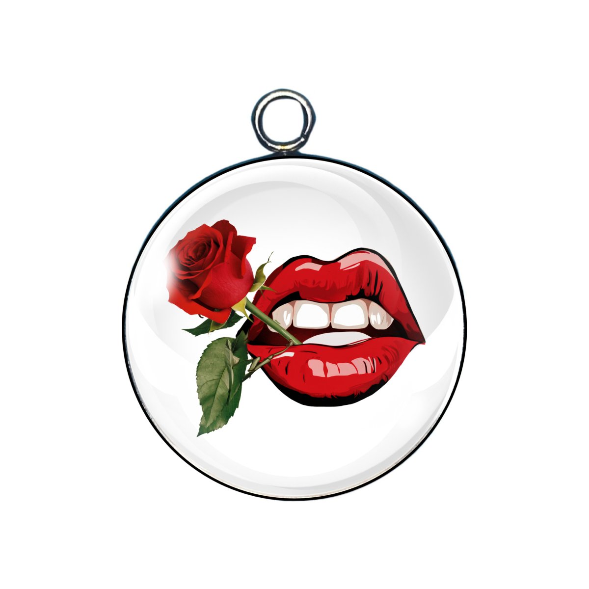 Sexy Lips Glass Cabochon Charms